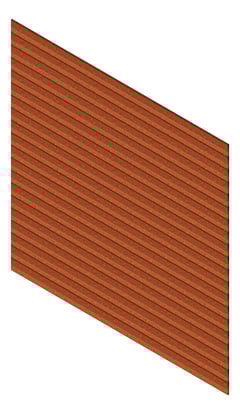 3D Presentation Image of Cladding Aluminium Knotwood Traditional Horizontal 150Shiplap AmberRust