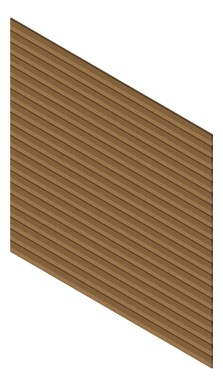 3D Presentation Image of Cladding Aluminium Knotwood Traditional Horizontal 150Shiplap Iroko