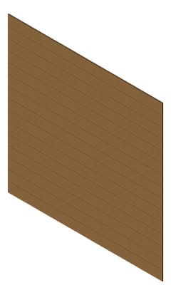 3D Presentation Image of Cladding Aluminium Knotwood Traditional Horizontal 200Flat Iroko