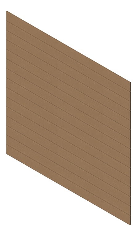 3D Presentation Image of Cladding Aluminium Knotwood Traditional Horizontal 200Flat Sycamore