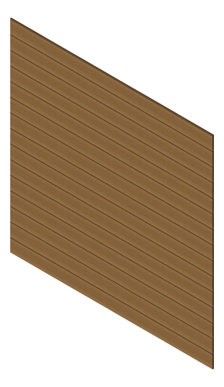 3D Presentation Image of Cladding Aluminium Knotwood Traditional Horizontal 200Shadowline Iroko