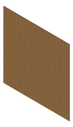 3D Presentation Image of Cladding Aluminium Knotwood Traditional Vertical 100Flat Iroko