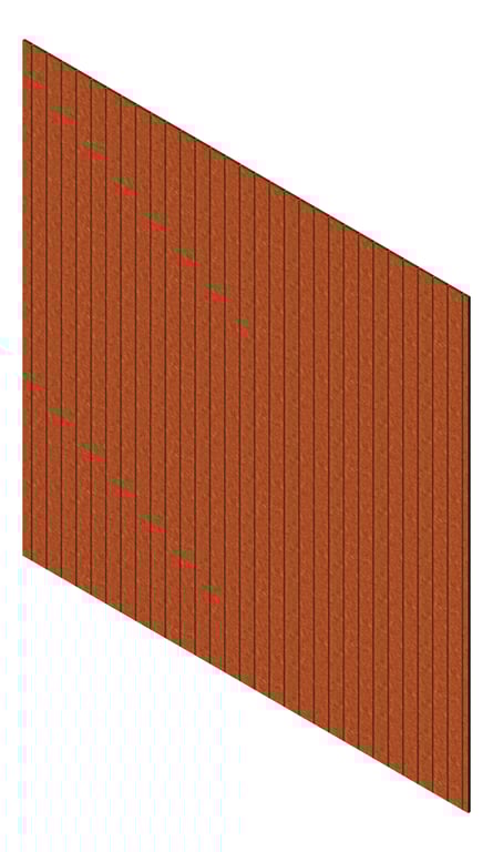 3D Presentation Image of Cladding Aluminium Knotwood Traditional Vertical 100Shadowline AmberRust