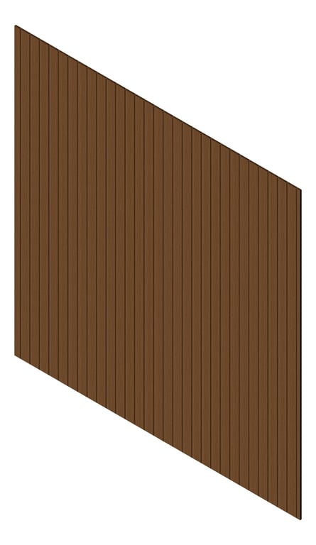 3D Presentation Image of Cladding Aluminium Knotwood Traditional Vertical 100Shadowline Chestnut