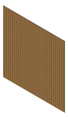 3D Presentation Image of Cladding Aluminium Knotwood Traditional Vertical 100Shadowline Iroko