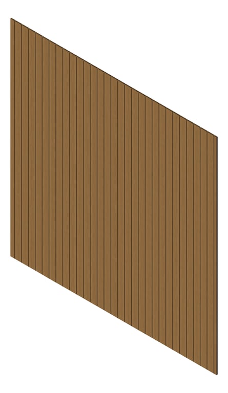 3D Presentation Image of Cladding Aluminium Knotwood Traditional Vertical 100Shadowline Iroko