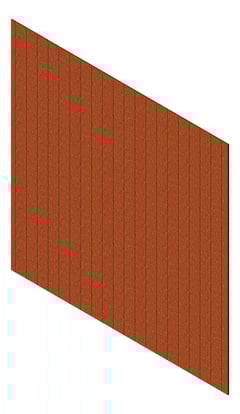 3D Presentation Image of Cladding Aluminium Knotwood Traditional Vertical 150Flat AmberRust