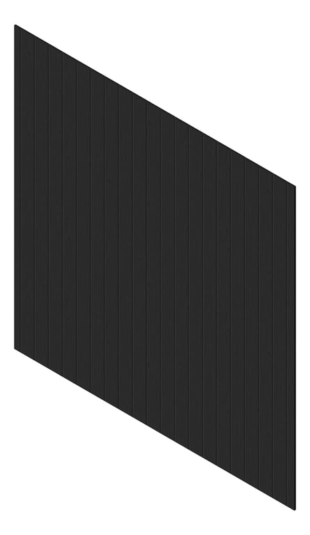 3D Presentation Image of Cladding Aluminium Knotwood Traditional Vertical 150Flat BlackCedar