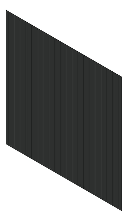 3D Presentation Image of Cladding Aluminium Knotwood Traditional Vertical 150Flat Black