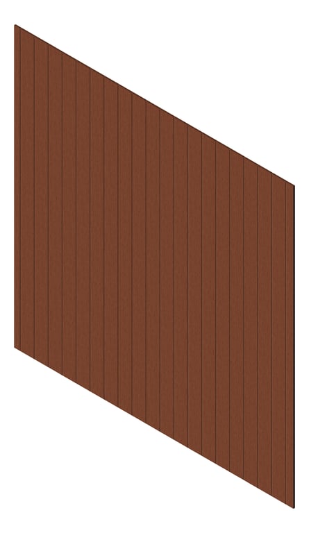 3D Presentation Image of Cladding Aluminium Knotwood Traditional Vertical 150Flat Blackbutt
