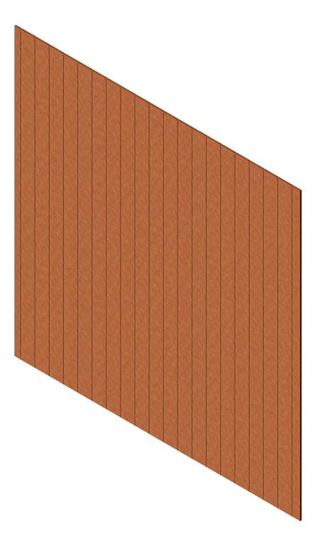 3D Presentation Image of Cladding Aluminium Knotwood Traditional Vertical 150Flat BronzeRust
