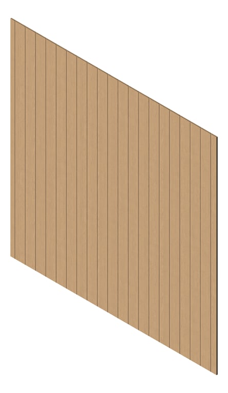 3D Presentation Image of Cladding Aluminium Knotwood Traditional Vertical 150Flat NordicOak
