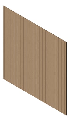 3D Presentation Image of Cladding Aluminium Knotwood Traditional Vertical 150Flat Spruce