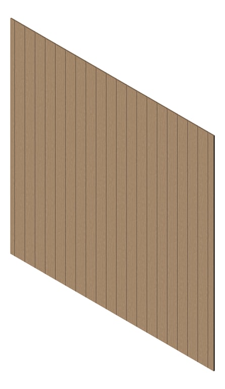 3D Presentation Image of Cladding Aluminium Knotwood Traditional Vertical 150Flat Spruce