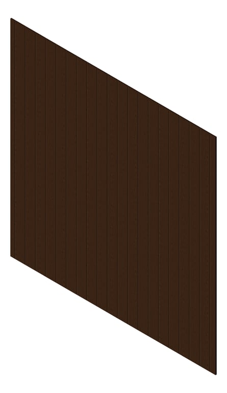 3D Presentation Image of Cladding Aluminium Knotwood Traditional Vertical 150Flat TeakBrown