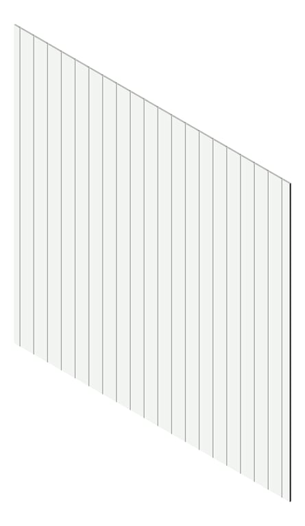 3D Presentation Image of Cladding Aluminium Knotwood Traditional Vertical 150Flat White