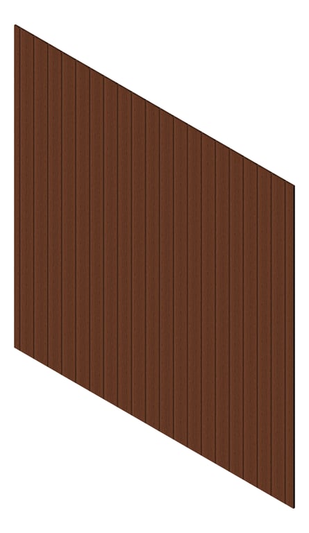 3D Presentation Image of Cladding Aluminium Knotwood Traditional Vertical 150Shadowline BushCherry