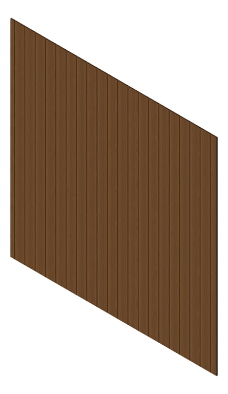 3D Presentation Image of Cladding Aluminium Knotwood Traditional Vertical 150Shadowline Chestnut