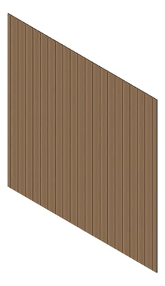 3D Presentation Image of Cladding Aluminium Knotwood Traditional Vertical 150Shadowline FrenchWalnut
