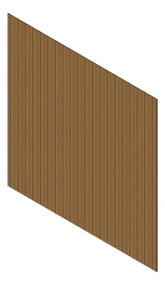 3D Presentation Image of Cladding Aluminium Knotwood Traditional Vertical 150Shadowline Iroko