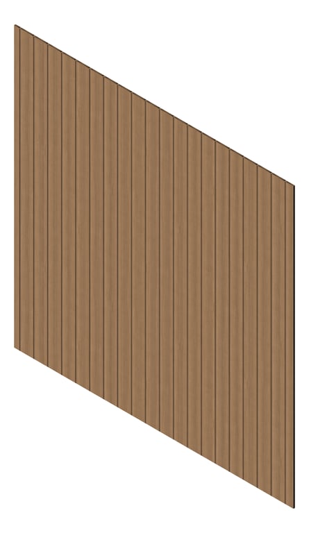 3D Presentation Image of Cladding Aluminium Knotwood Traditional Vertical 150Shadowline NorwegianBeech