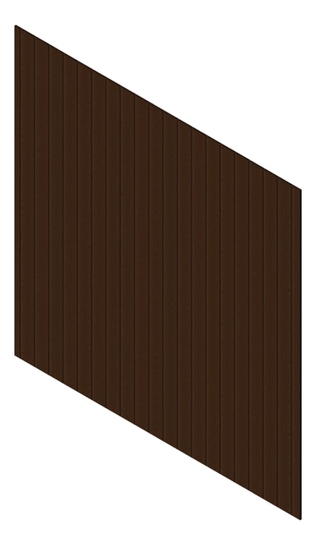 3D Presentation Image of Cladding Aluminium Knotwood Traditional Vertical 150Shadowline TeakBrown