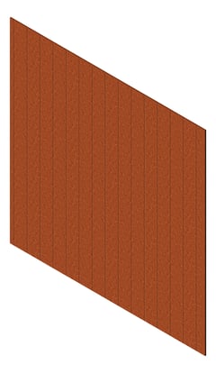 3D Presentation Image of Cladding Aluminium Knotwood Traditional Vertical 200Flat AmberRust