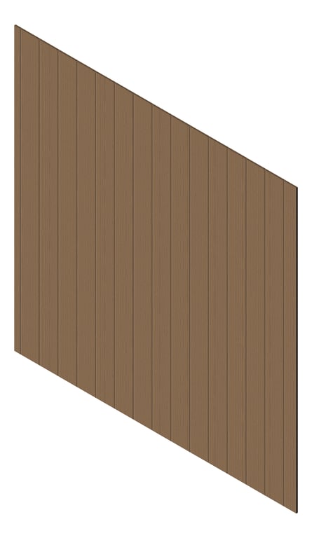 3D Presentation Image of Cladding Aluminium Knotwood Traditional Vertical 200Flat FrenchWalnut