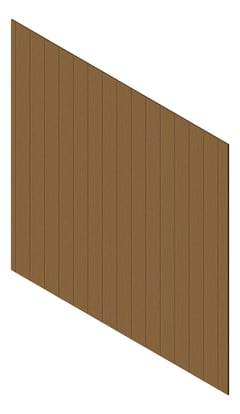 3D Presentation Image of Cladding Aluminium Knotwood Traditional Vertical 200Flat Iroko