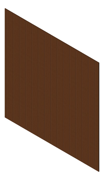 3D Presentation Image of Cladding Aluminium Knotwood Traditional Vertical 200Flat Merbau
