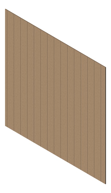 3D Presentation Image of Cladding Aluminium Knotwood Traditional Vertical 200Flat Spruce