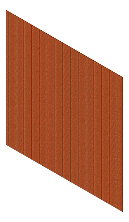 3D Presentation Image of Cladding Aluminium Knotwood Traditional Vertical 200Shadowline AmberRust