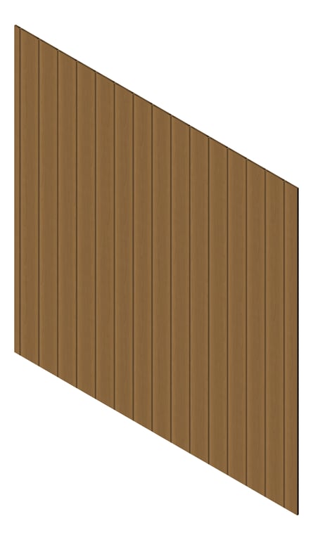3D Presentation Image of Cladding Aluminium Knotwood Traditional Vertical 200Shadowline Iroko