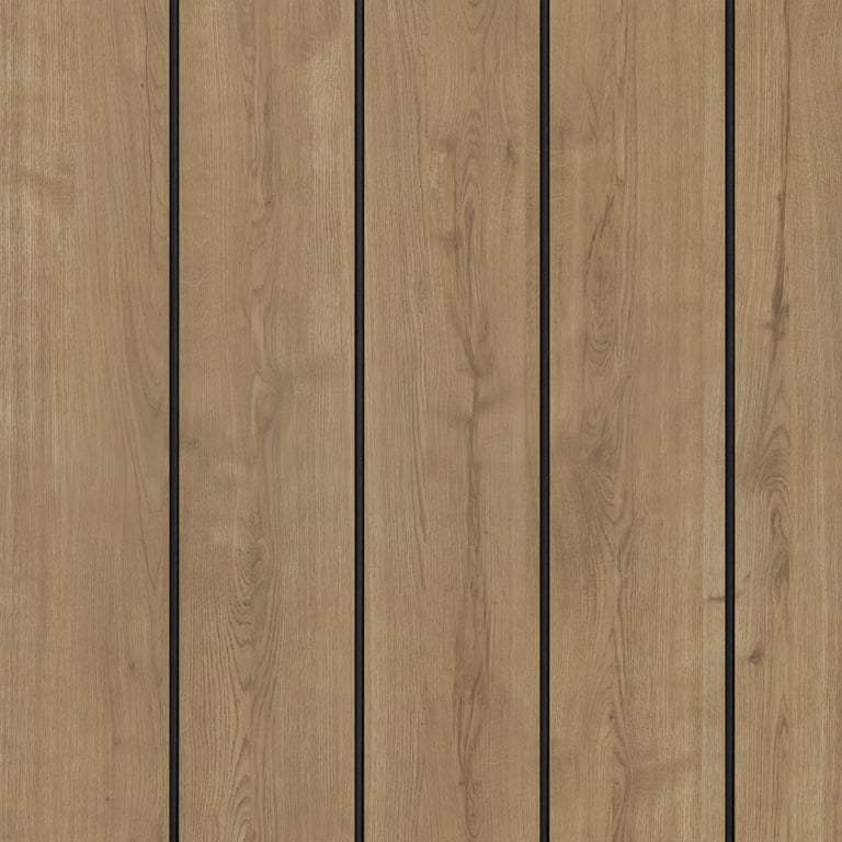 Image of Panel Decorative Laminex Architectural VGroove100 BlackShadowline PlankedUrbanOak