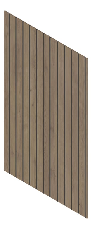 3D Presentation Image of Panel Decorative Laminex Architectural VGroove100 BlackShadowline PlankedUrbanOak