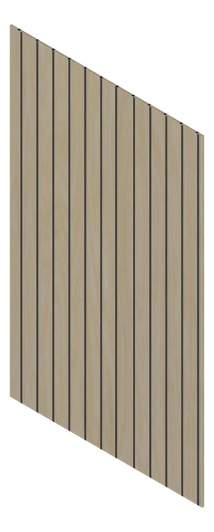 3D Presentation Image of Panel Decorative Laminex Architectural VGroove100 BlackShadowline RawBirchPly