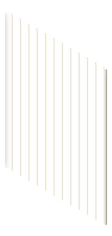 3D Presentation Image of Panel Decorative Laminex Surround Batten75 HogBristleHalf