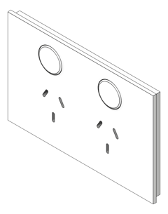 3D Shaded Image of Outlet Power LegrandAU Inspyra Smart Hor Double 10A