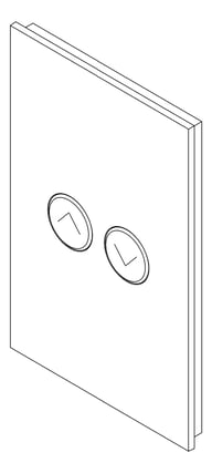 3D Documentation Image of Switch 1Gang2Button LegrandAU Inspyra Smart Wireless ClipIn ShutterBlinds