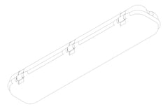 3D Documentation Image of Lighting Batten LegrandAU Emergency WP3PremiumBatten L6