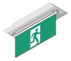 3D Shaded Image of Lighting Recessed LegrandAU Emergency LEDExit E2Edgelight