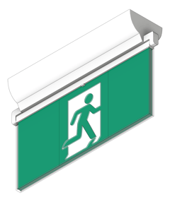 3D Shaded Image of Lighting SurfaceMount LegrandAU Emergency LEDExit E2Edgelight
