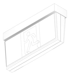 3D Documentation Image of Lighting SurfaceMount LegrandAU Emergency LEDSlideConnectExit G2