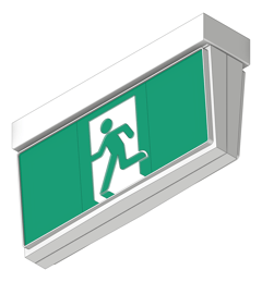 3D Shaded Image of Lighting SurfaceMount LegrandAU Emergency LEDSlideConnectExit G2