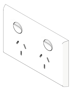 3D Shaded Image of Outlet Power LegrandAU Inspyra Commercial Hor Double DoublePole 10A