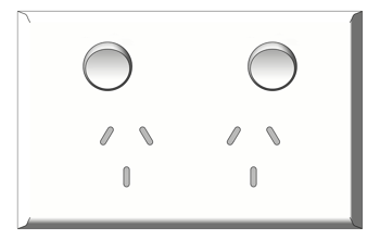 Front Image of Outlet Power LegrandAU Inspyra Commercial Hor Double DoublePole 10A