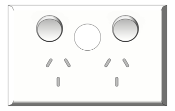 Front Image of Outlet Power LegrandAU Inspyra Commercial Hor Double ExtraFunction 10A