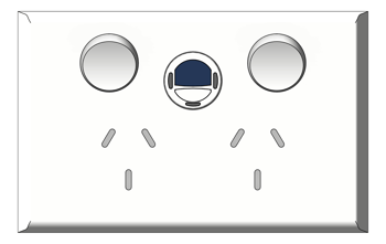 Front Image of Outlet Power LegrandAU Inspyra Commercial Hor Double RCD 10A