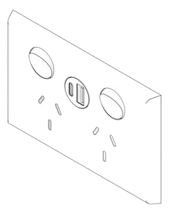 3D Documentation Image of Outlet Power LegrandAU Inspyra Commercial Hor Double USB 10A