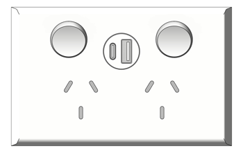 Front Image of Outlet Power LegrandAU Inspyra Commercial Hor Double USB 10A